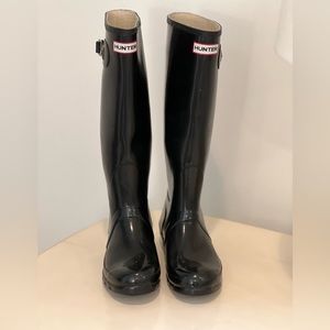 Hunter Boots Women’s Original Tour Gloss Black Size 7 (39) Rainboot